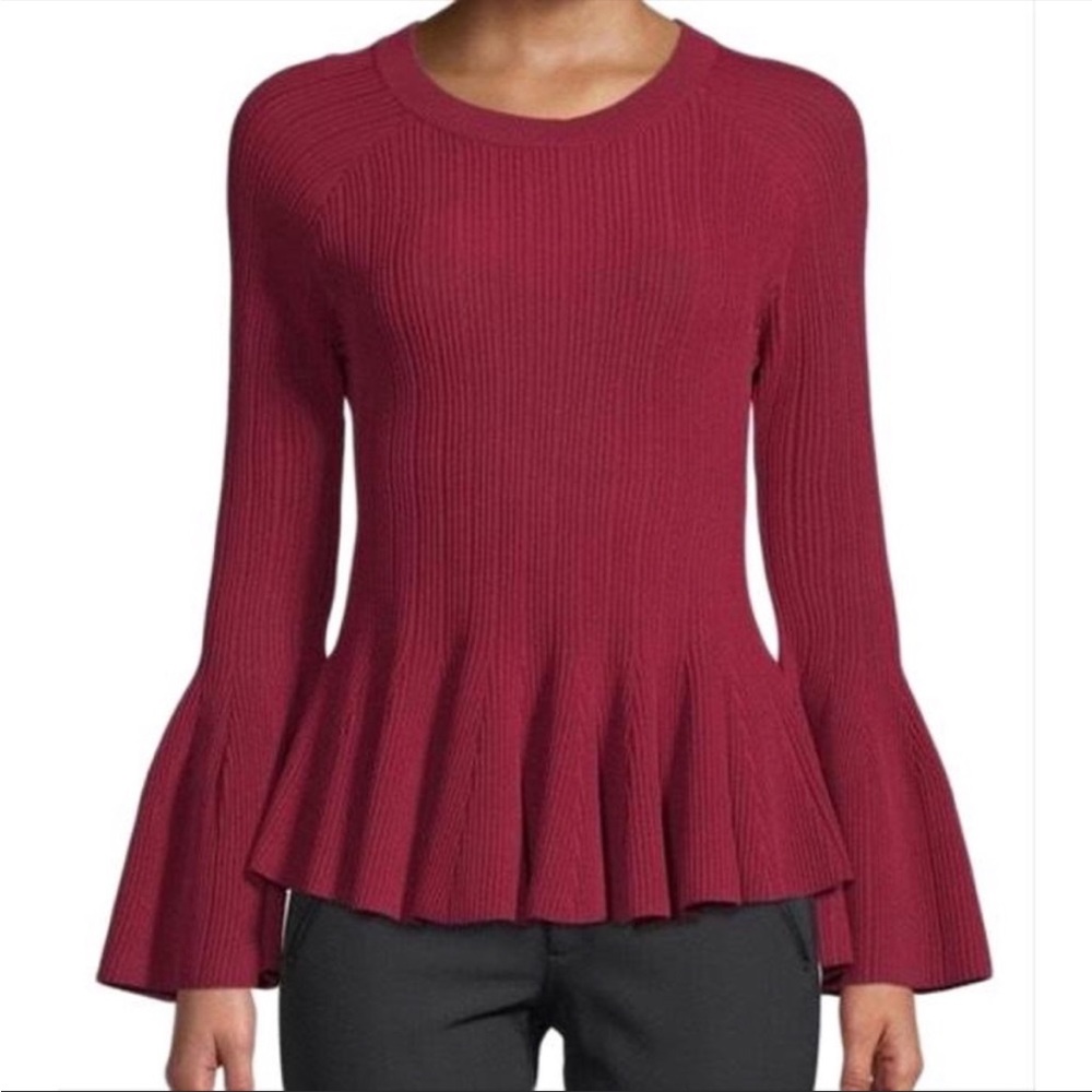 Jonathan Simkhai Peplum‎ Bell Sleeve Sweater